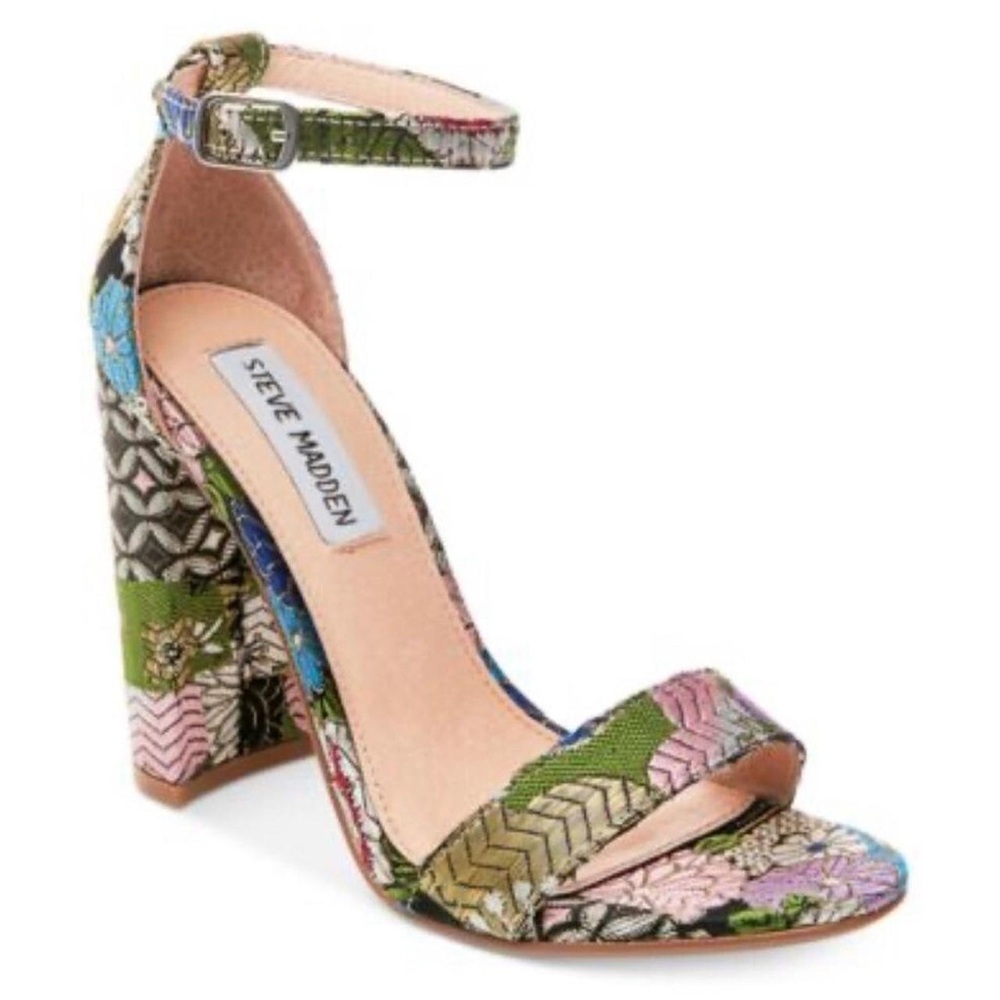 Steve Madden Floral Multicolor Block Heels